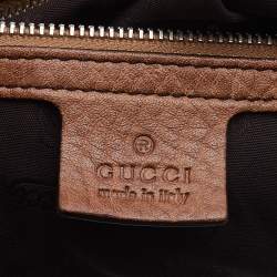 Pre Owned Gucci Beige/Brown GG Canvas and Leather Medium Bamboo Bar Tote