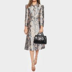 Pre Owned Gucci Black Python Lady Lock Satchel
