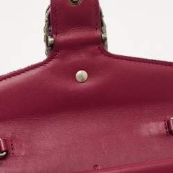 Pre Owned Gucci Purple Velvet And Leather Super Mini Dionysus Shoulder Bag