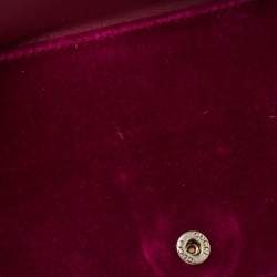 Pre Owned Gucci Purple Velvet And Leather Super Mini Dionysus Shoulder Bag