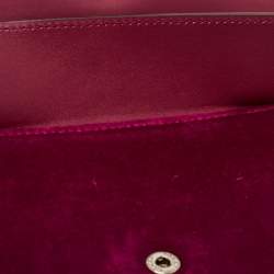 Pre Owned Gucci Purple Velvet And Leather Super Mini Dionysus Shoulder Bag