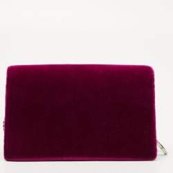 Pre Owned Gucci Purple Velvet And Leather Super Mini Dionysus Shoulder Bag