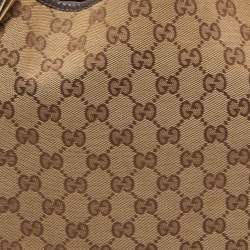 Pre Owned Gucci Beige/Brown GG Canvas and Leather Abbey D-Ring Shoulder Bag