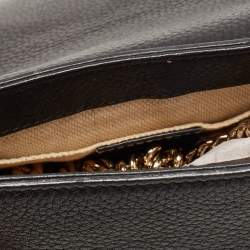 Gucci Black Leather Soho Flap Chain Crossbody Bag