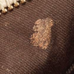 Pre Owned Gucci Rose Gold/Beige GG Canvas and Leather Medium Abbey D-Ring Hobo