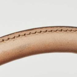 Pre Owned Gucci Rose Gold/Beige GG Canvas and Leather Medium Abbey D-Ring Hobo