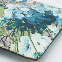 Pre Owned Gucci Blue/Beige GG Supreme Canvas Blooms Zip Pouch