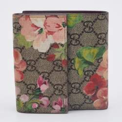 Gucci Multicolor GG Supreme Blooms Canvas French Flap Wallet
