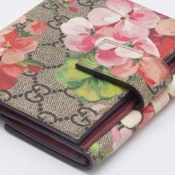 Gucci Multicolor GG Supreme Blooms Canvas French Flap Wallet