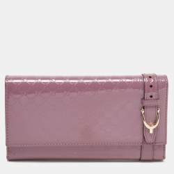 Gucci Lilac Microguccissima Patent Leather Nice Long Wallet