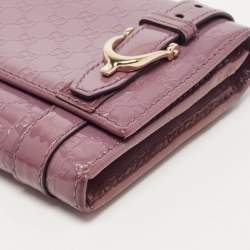 Gucci Lilac Microguccissima Patent Leather Nice Long Wallet