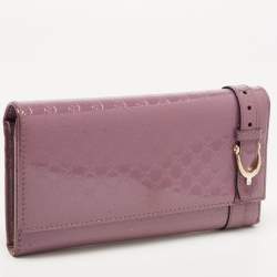 Gucci Lilac Microguccissima Patent Leather Nice Long Wallet