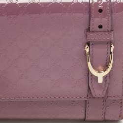 Gucci Lilac Microguccissima Patent Leather Nice Long Wallet