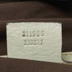 Pre Owned Gucci Beige/Light Green GG Canvas and Leather Medium Pelham Hobo 