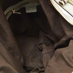 Pre Owned Gucci Beige/Light Green GG Canvas and Leather Medium Pelham Hobo 