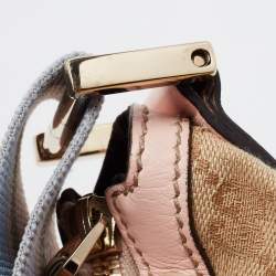 Pre Owned Gucci Beige/Pink GG Canvas and Leather Medium Messenger Bag