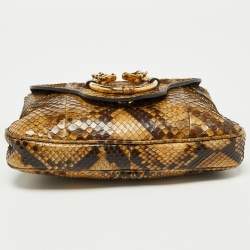 Pre Owned Gucci Beige/Brown Python Chain Shoulder Bag