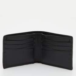 مملوكة مسبقًا Gucci Black Perforated GG Embossed Leather Bifold Wallet