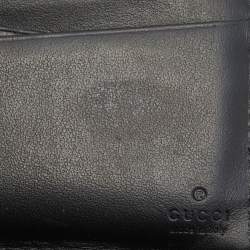 مملوكة مسبقًا Gucci Black Perforated GG Embossed Leather Bifold Wallet