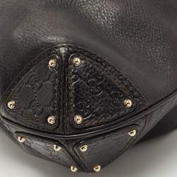 Pre Owned Gucci Dark Brown Leather Large Babouska Indy Hobo