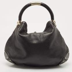 Pre Owned Gucci Dark Brown Leather Large Babouska Indy Hobo