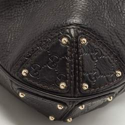 Pre Owned Gucci Dark Brown Leather Large Babouska Indy Hobo