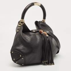 Pre Owned Gucci Dark Brown Leather Large Babouska Indy Hobo