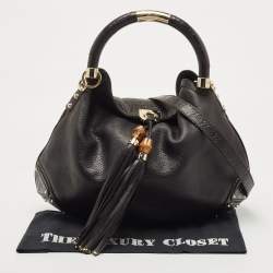 Pre Owned Gucci Dark Brown Leather Large Babouska Indy Hobo