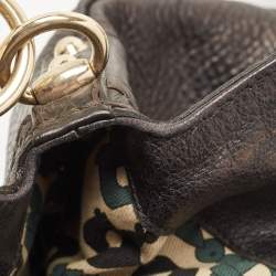 Pre Owned Gucci Dark Brown Leather Large Babouska Indy Hobo