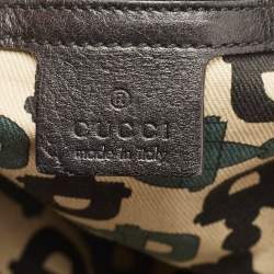 Pre Owned Gucci Dark Brown Leather Large Babouska Indy Hobo