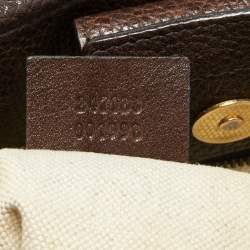 Pre Owned حقيبة يد غوتشي رانينج كانفاس GG بني/ بيج متوسطة 