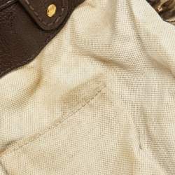 Pre Owned حقيبة يد غوتشي رانينج كانفاس GG بني/ بيج متوسطة 