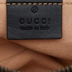 Pre Owned Gucci Black Matelassé Leather GG Marmont Belt Bag