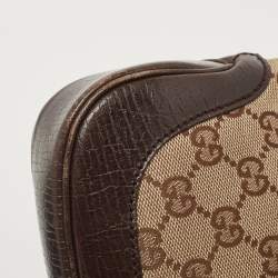 Pre Owned Gucci Brown/Beige GG Canvas and Leather Jackie O Hobo
