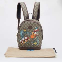 Gucci x Disney Beige GG Supreme Canvas and Leather Donald Duck Backpack