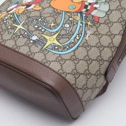 Gucci x Disney Beige GG Supreme Canvas and Leather Donald Duck Backpack