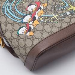 Gucci x Disney Beige GG Supreme Canvas and Leather Donald Duck Backpack