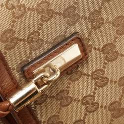 Pre Owned Gucci Beige/Brown GG Canvas and Leather Bella Tote