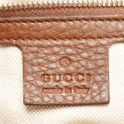 Pre Owned Gucci Beige/Brown GG Canvas and Leather Bella Tote