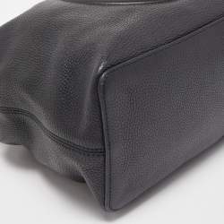 Pre Owned Gucci Black Leather Soho Zip Hobo