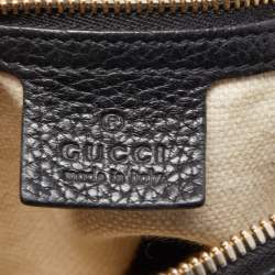 Pre Owned Gucci Black Leather Soho Zip Hobo