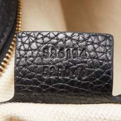 Pre Owned Gucci Black Leather Soho Zip Hobo