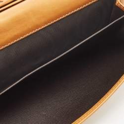 Gucci Tan/Beige GG Canvas and Leather Web Flap Continental Wallet