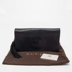Pre Owned Gucci Black Leather Soho Clutch
