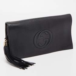 Pre Owned Gucci Black Leather Soho Clutch