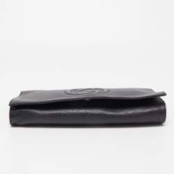 Pre Owned Gucci Black Leather Soho Clutch