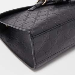 Pre Owned Gucci Navy Blue Guccissima Leather Medium Emily Chain Shoulder Bag