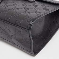 Pre Owned Gucci Navy Blue Guccissima Leather Medium Emily Chain Shoulder Bag