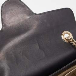 Pre Owned Gucci Navy Blue Guccissima Leather Medium Emily Chain Shoulder Bag