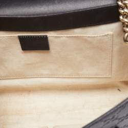 Pre Owned Gucci Navy Blue Guccissima Leather Medium Emily Chain Shoulder Bag